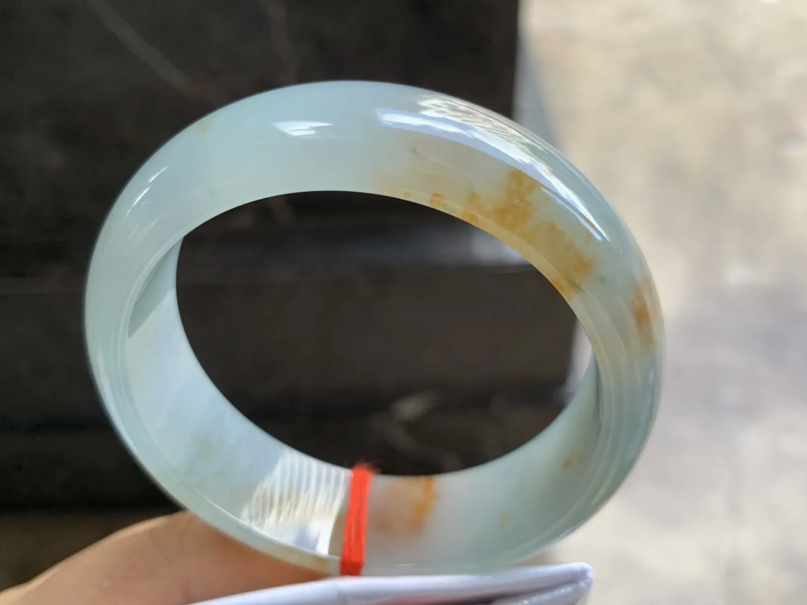 57.5-18-8mm
冰种黄翡宽版手镯 种好水润 特色镯