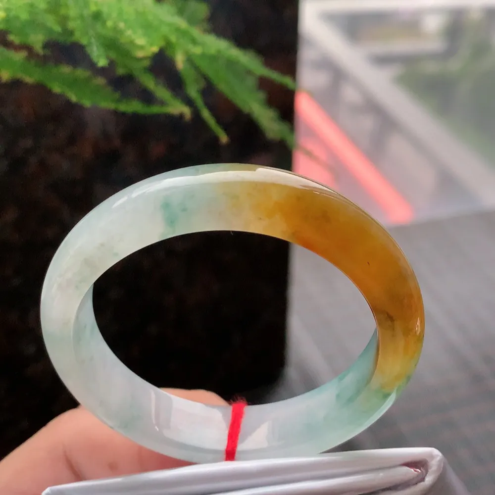 贵妃高冰黄加绿 无瑕 尺寸:54.1/47.4 种色兼备