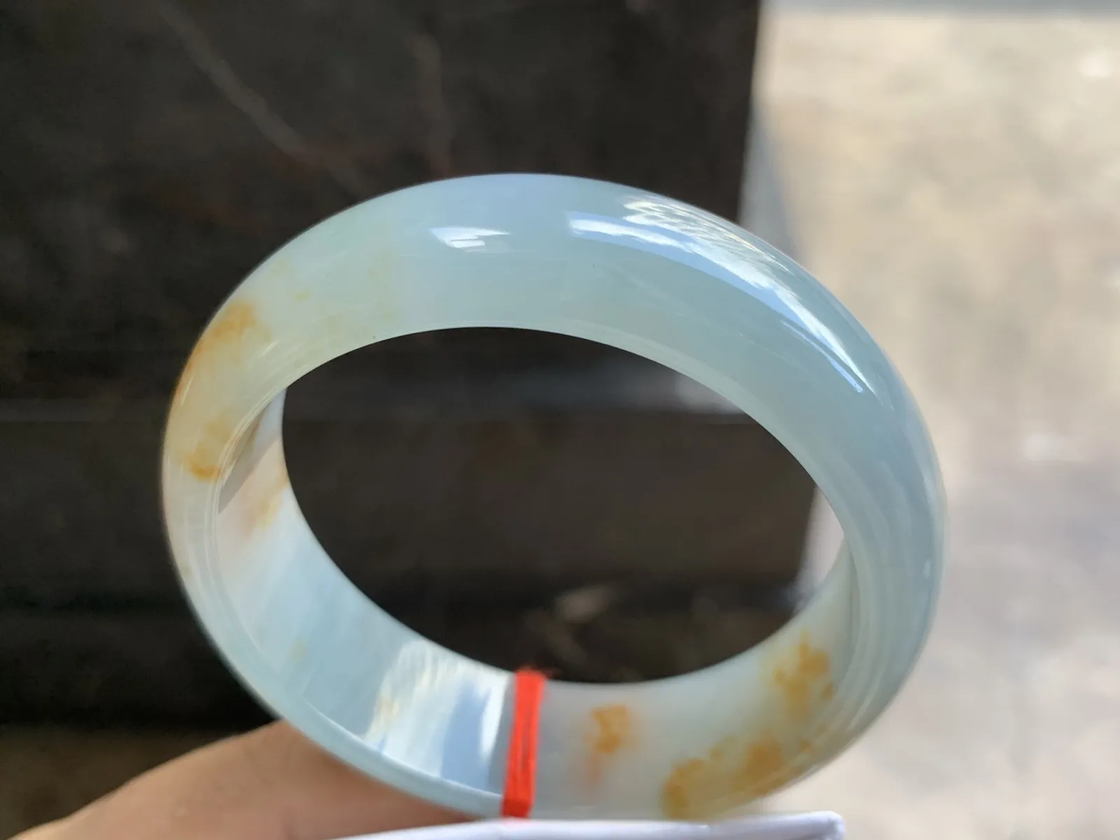 57.5-18-8mm
冰种黄翡宽版手镯 种好水润 特色镯