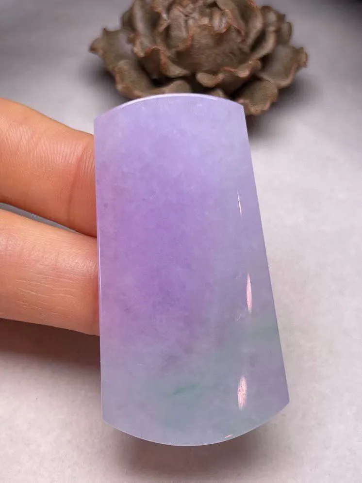 冰糯种紫罗兰【平安无事牌】吊坠，种水好，玉质细腻 ，卖相好