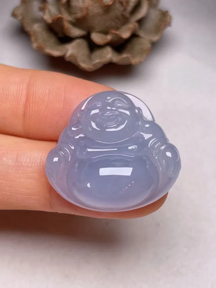 冰种紫罗兰【佛公】吊坠，种水好，玉质细腻 ，卖相好