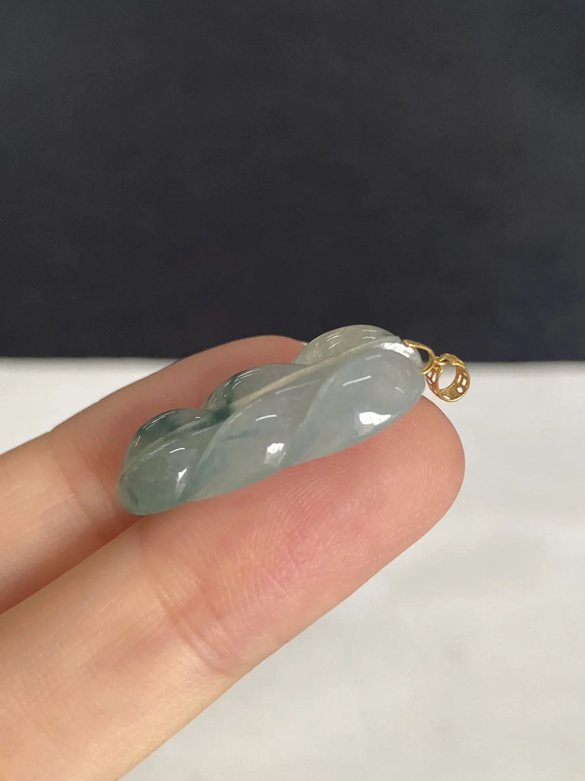 翡翠叶子，印记：G18K