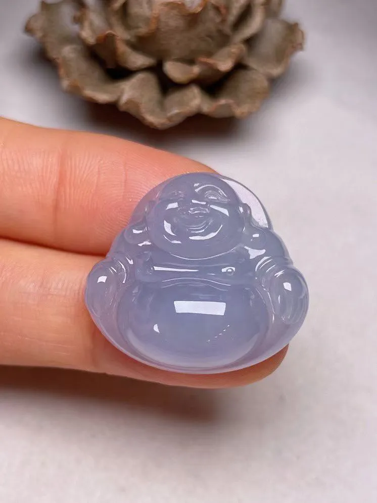 冰种紫罗兰【佛公】吊坠，种水好，玉质细腻 ，卖相好