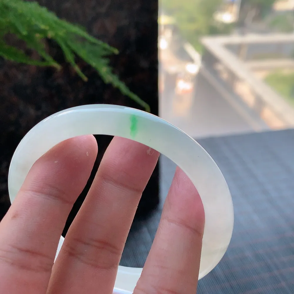 圆条冰绿 无瑕 尺寸:56.2/8.2 冰润