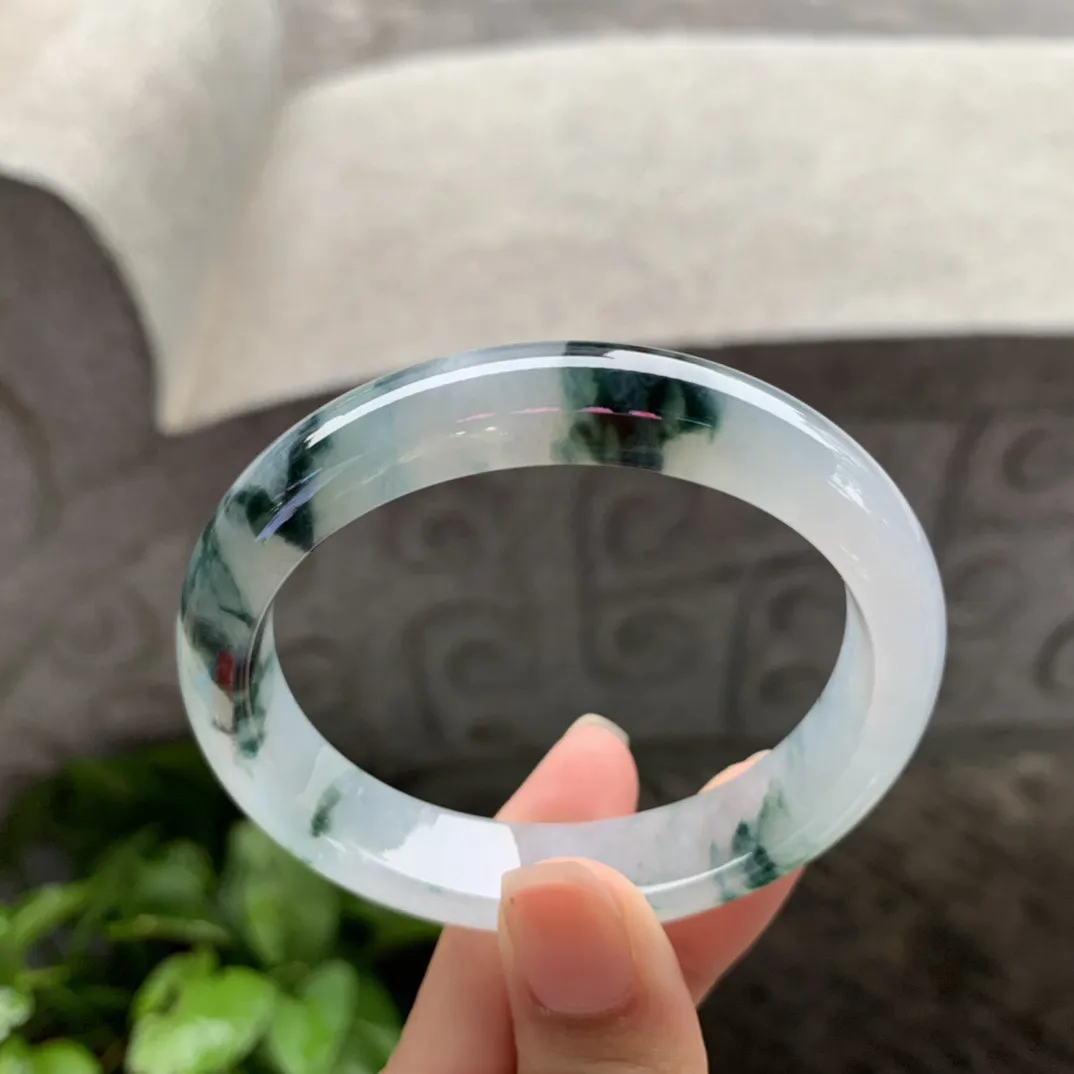 圈口54.3-48.6-12.9-7.9 【冰飘花贵妃手镯】贵妃54 55可戴