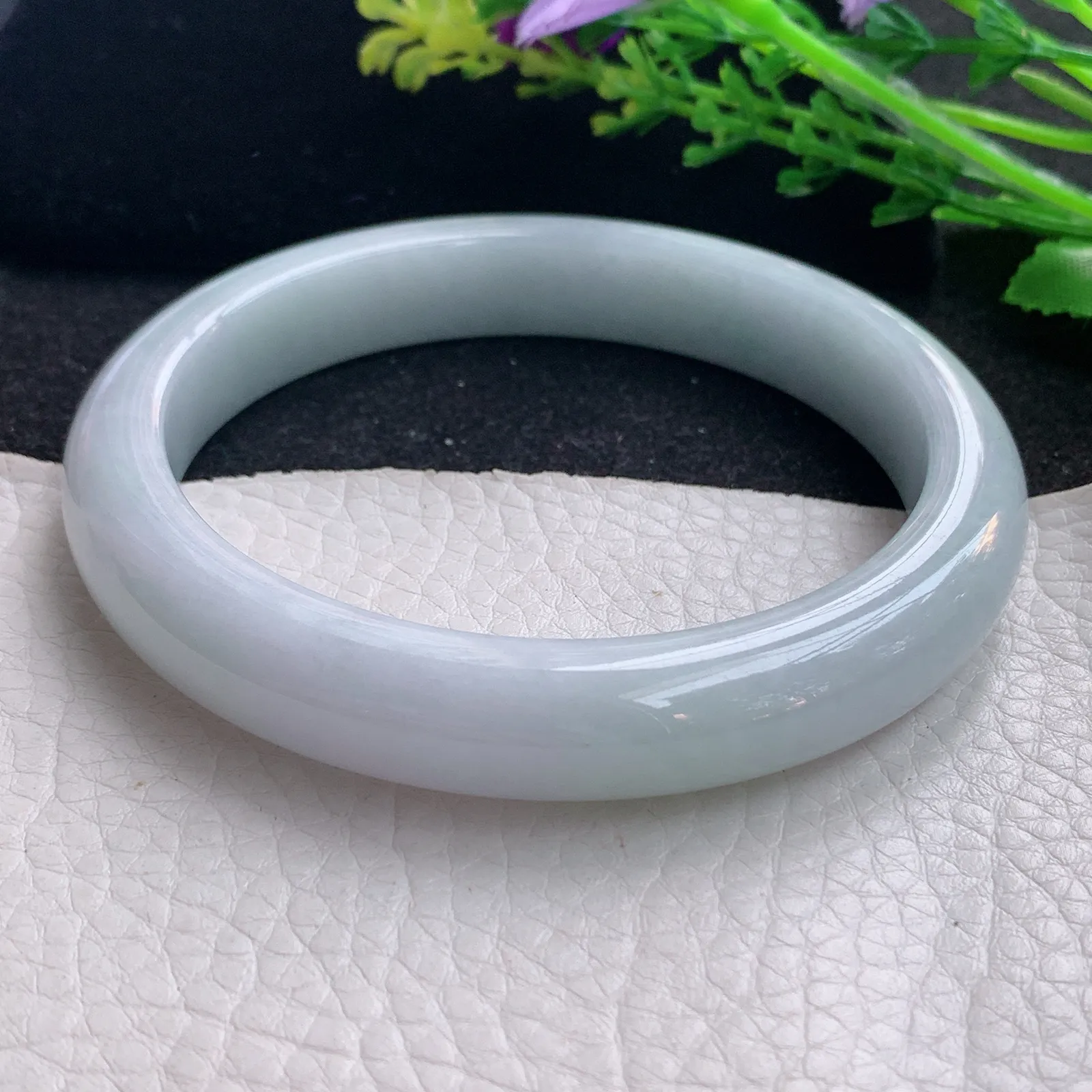 js大圈口66*12.2*9.2平安镯 缅甸翡翠a货玉手镯纯美宽边玉手环