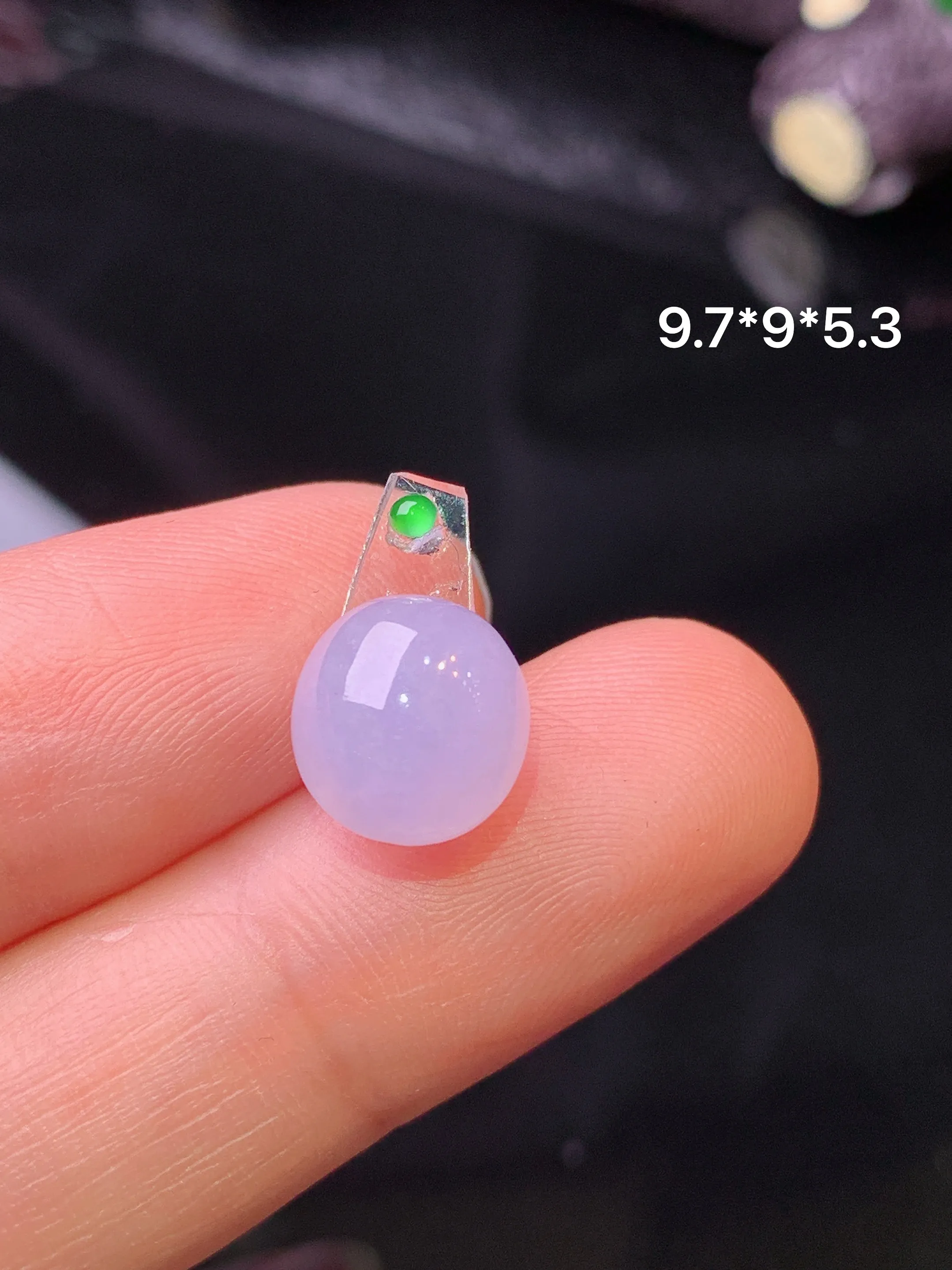 镶嵌款 紫罗兰蛋面吊坠 玉质细腻 色泽清新艳丽 整体尺寸9.7*9*5.3