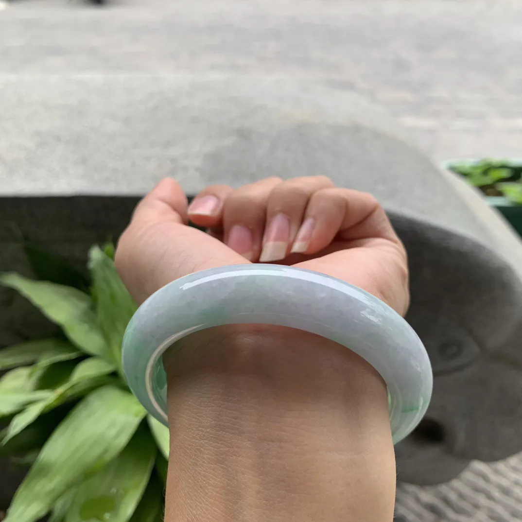 大圈口58-12.8-10.2 【飘阳绿正圈手镯】正圈58 59可戴