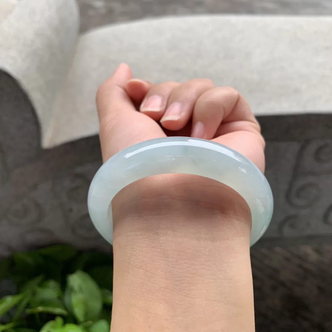 小圈口52.8-13.2-8.5 【冰晴蓝正圈手镯】正圈52 53可戴