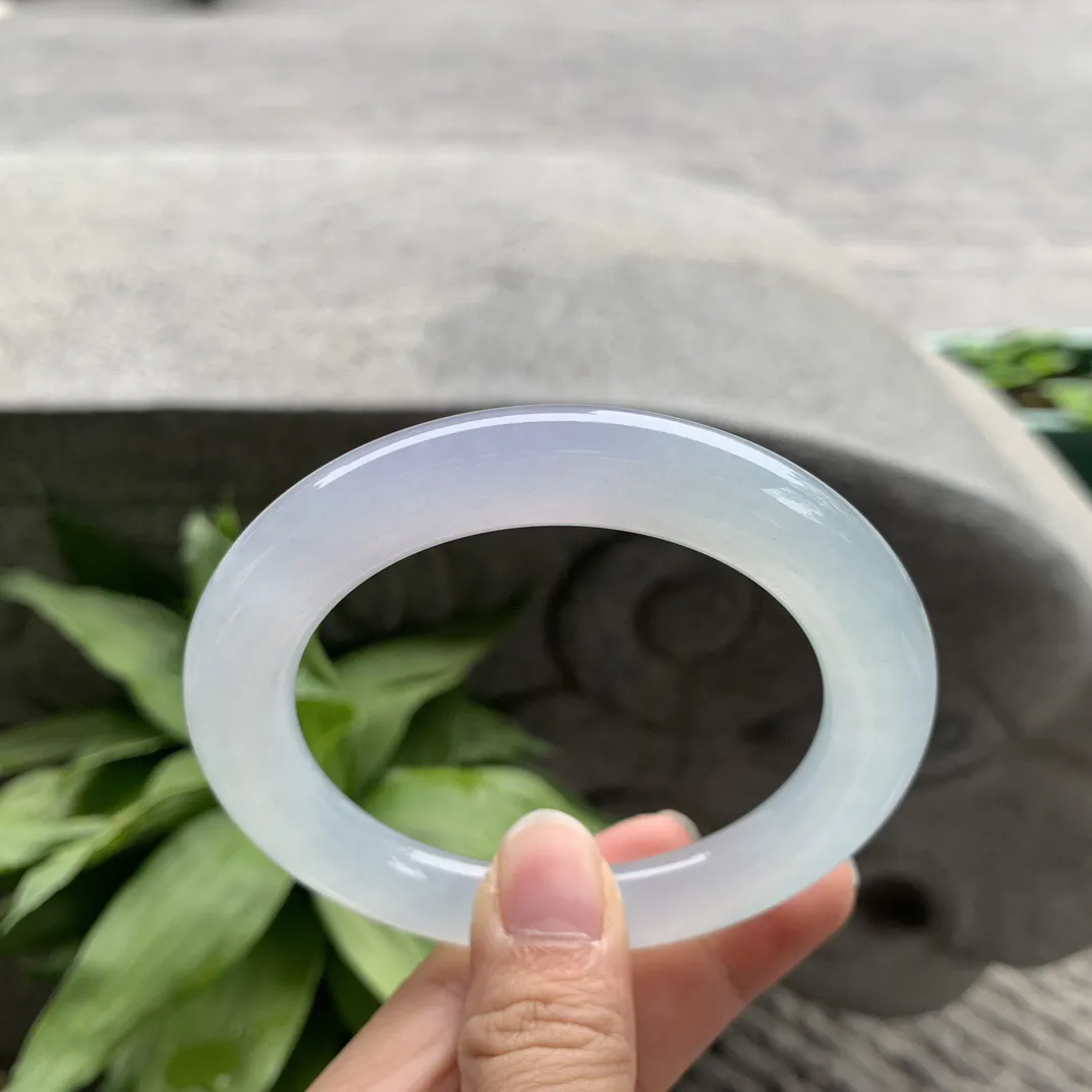 圈口 57.6-9.9【高冰晴圆条手镯】圆条57 58可戴 冰透水润