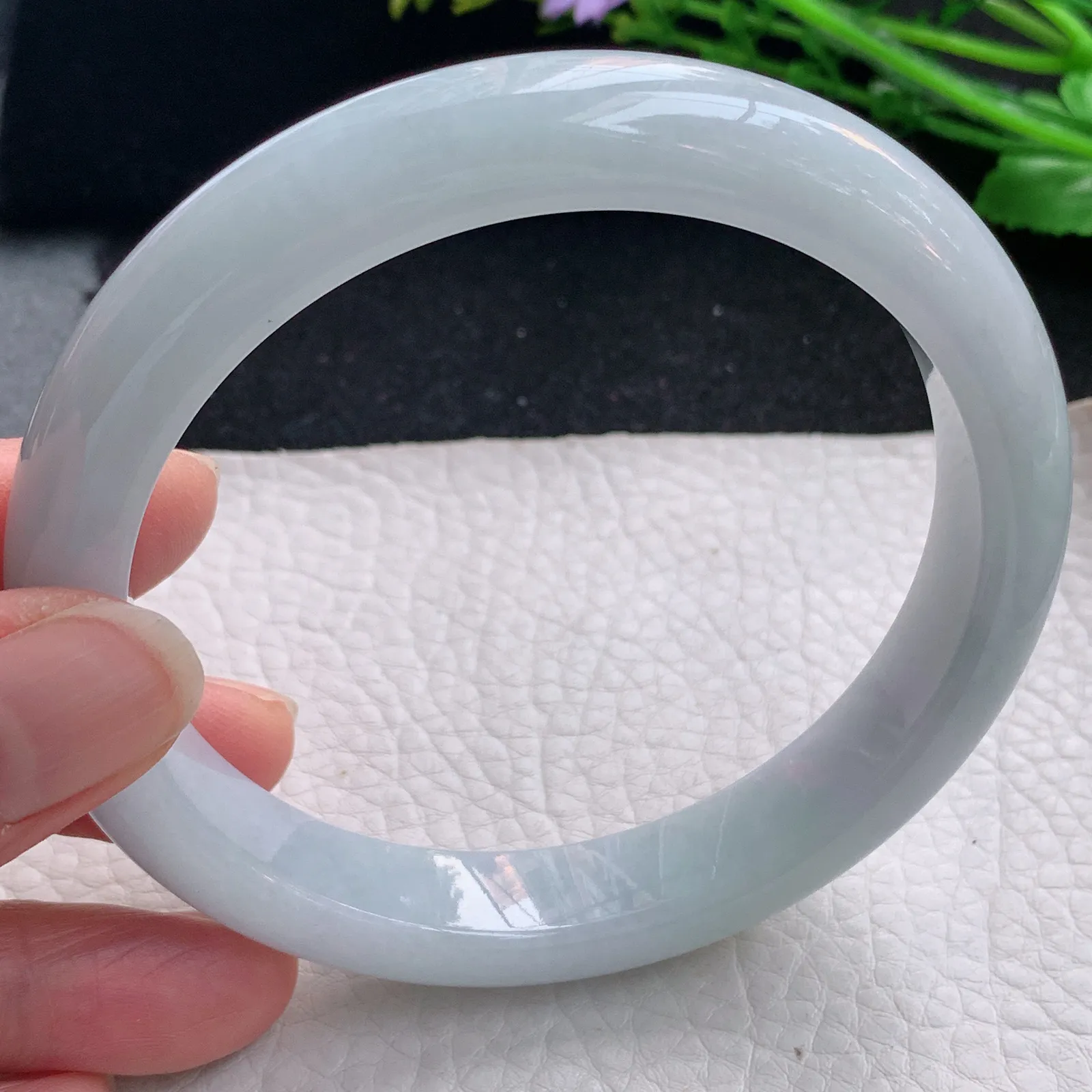 js大圈口66*12.2*9.2平安镯 缅甸翡翠a货玉手镯纯美宽边玉手环