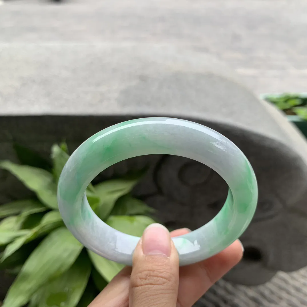 大圈口58-12.8-10.2 【飘阳绿正圈手镯】正圈58 59可戴