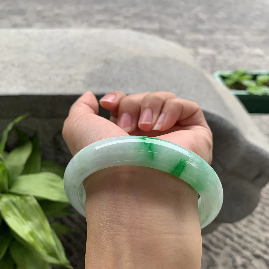 大圈口 60.5-12.6-9.7【飘阳绿正圈手镯】正圈60 61可戴