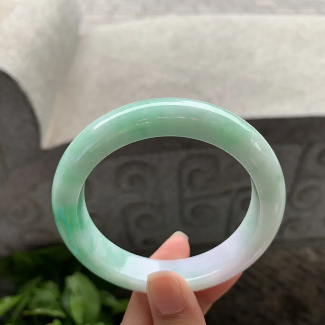 大圈口 58-12.7-9.6【飘绿正圈手镯】正圈58 59可戴