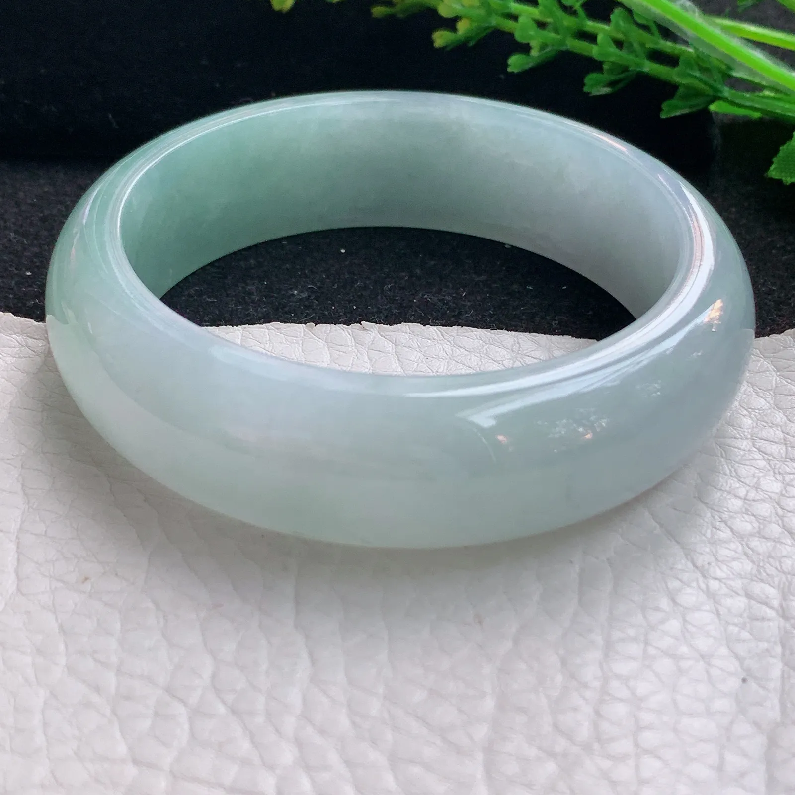 nr自然光58.5*17.5*8.5轮胎镯 缅甸翡翠a货玉手镯半山水厚装玉手环