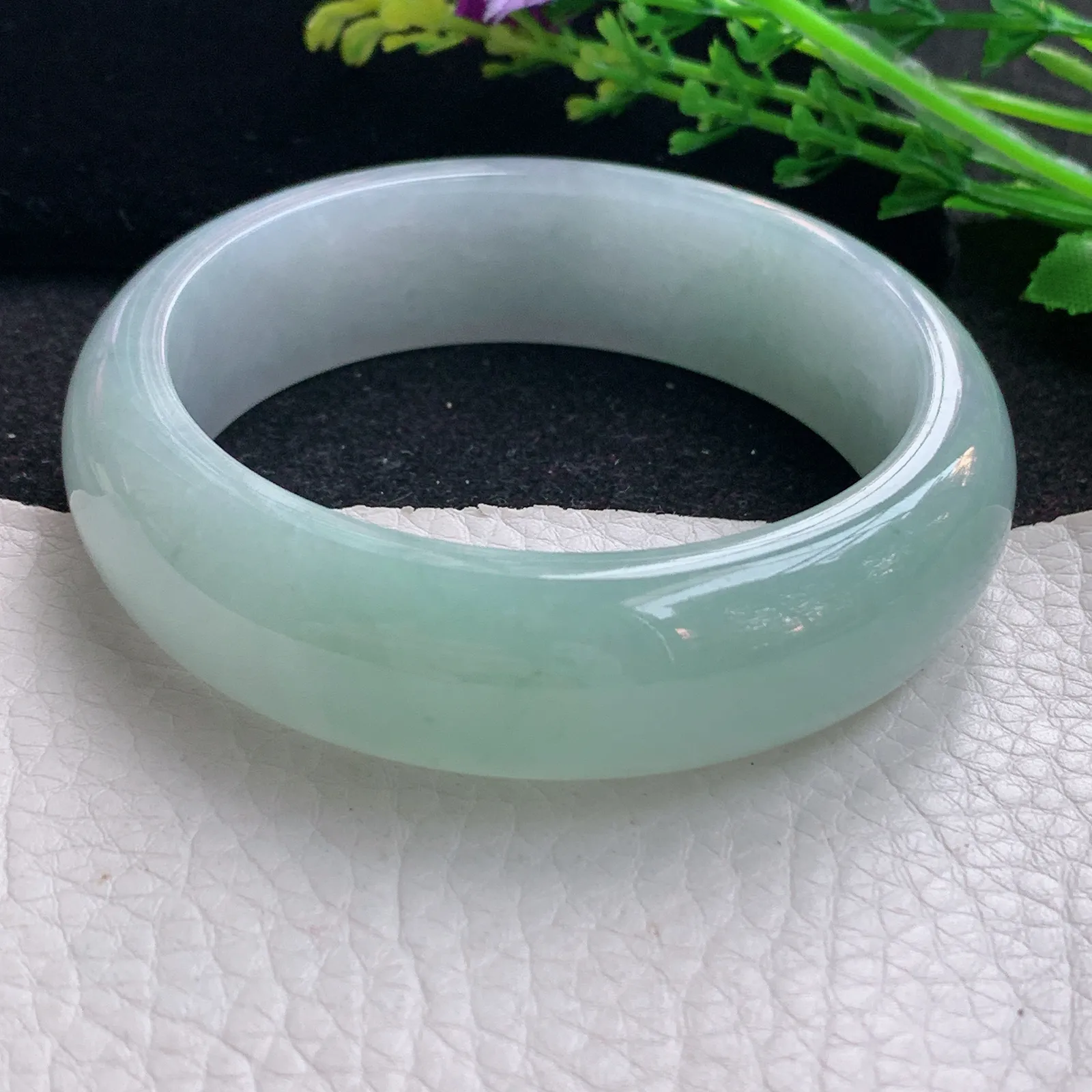 nr自然光58.5*17.5*8.5轮胎镯 缅甸翡翠a货玉手镯半山水厚装玉手环