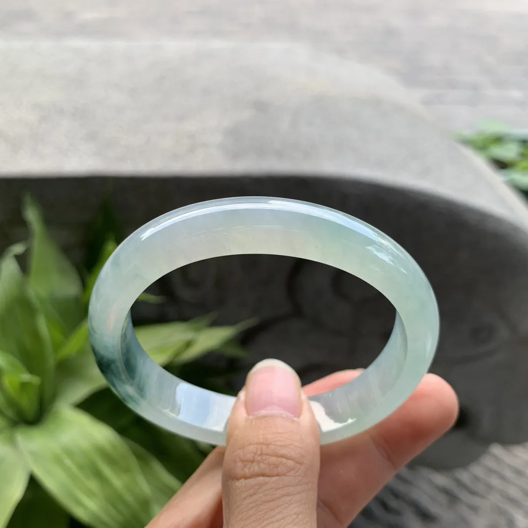 圈口56.2-49.4-12-7.4 【冰种飘花贵妃手镯】贵妃56 57可戴