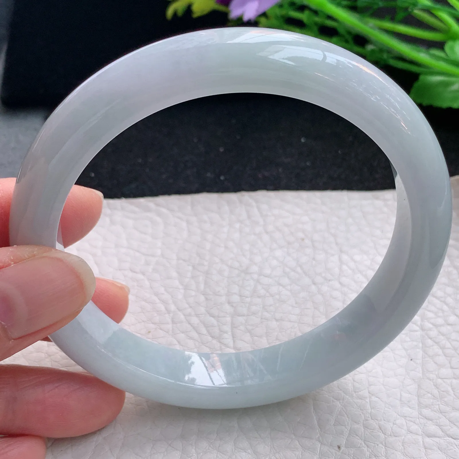 js大圈口66*12.2*9.2平安镯 缅甸翡翠a货玉手镯纯美宽边玉手环