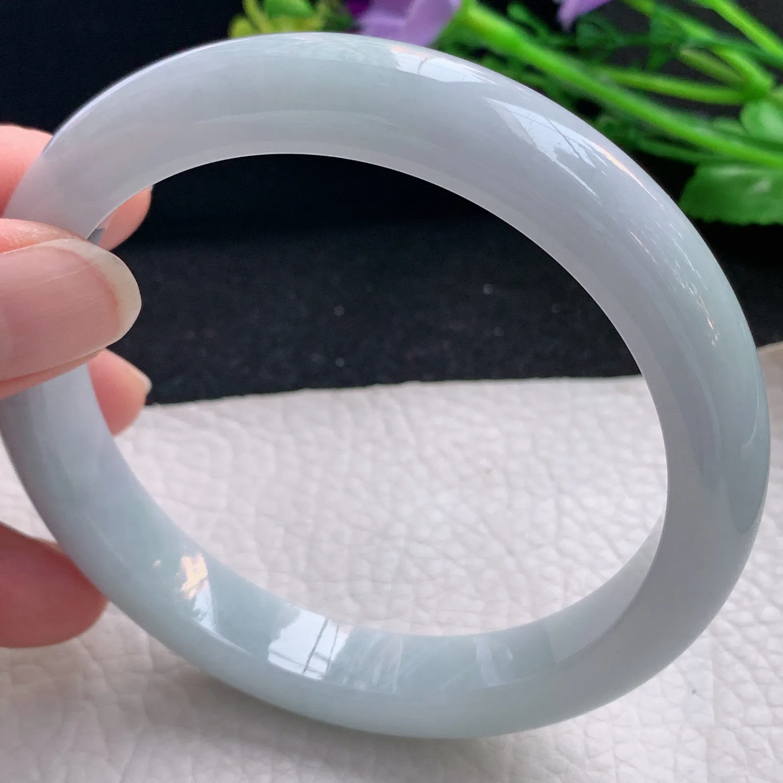 js大圈口66*12.2*9.2平安镯 缅甸翡翠a货玉手镯纯美宽边玉手环