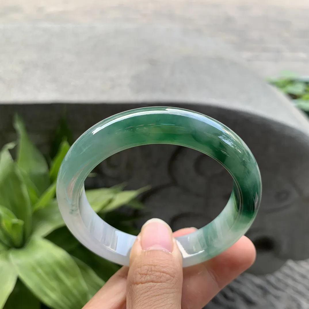 圈口 54.8-12.8-8.8【冰辣绿正圈手镯】正圈54 55可戴