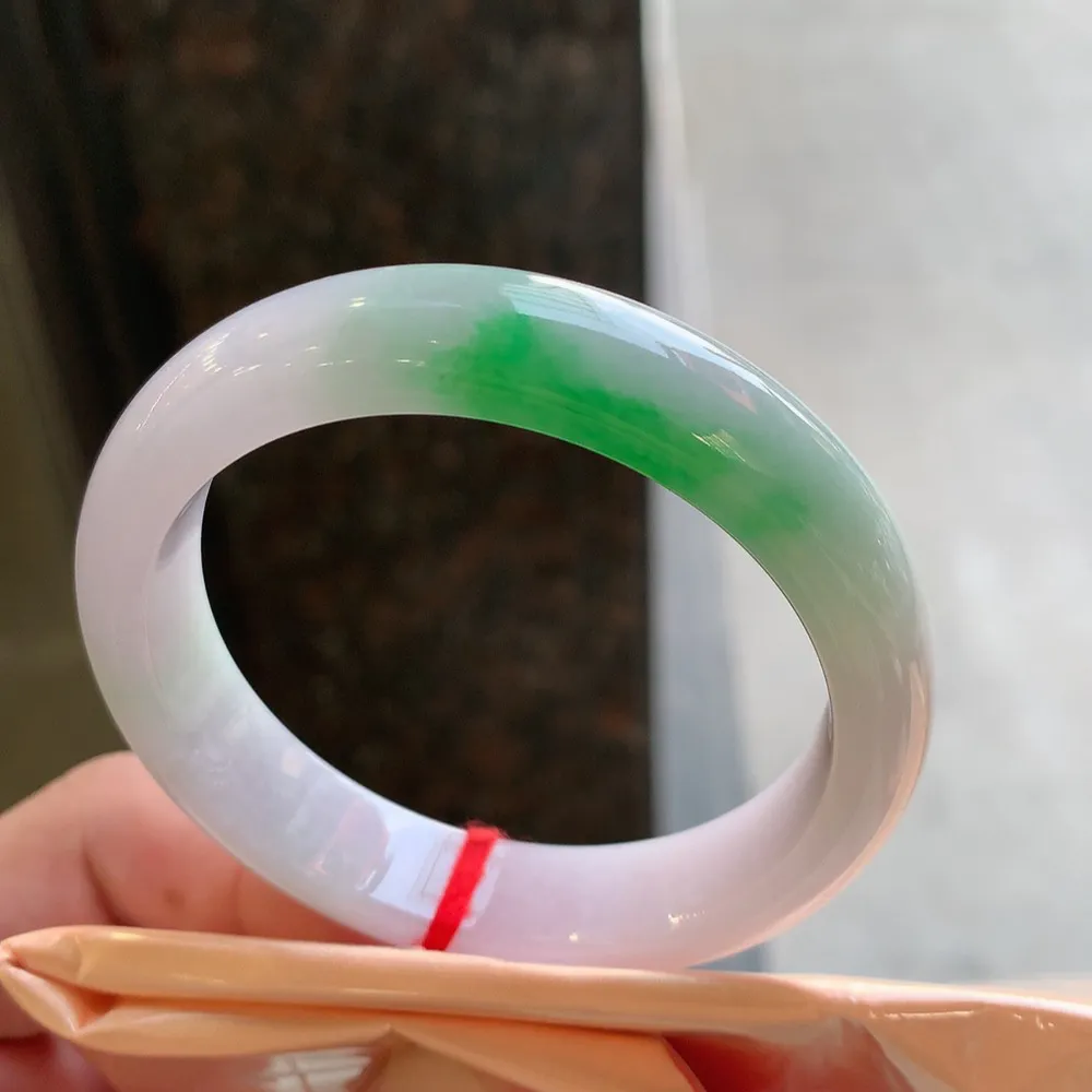 正圈冰糯春彩 无瑕 尺寸:53.8/12.4/7.9 超美