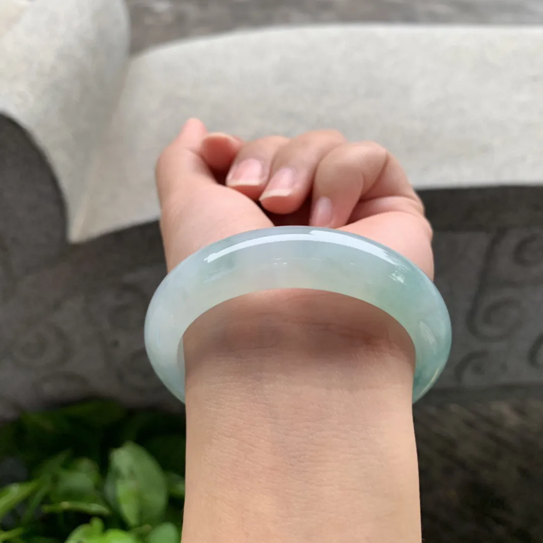 小圈口52.8-13.2-8.5 【冰晴蓝正圈手镯】正圈52 53可戴