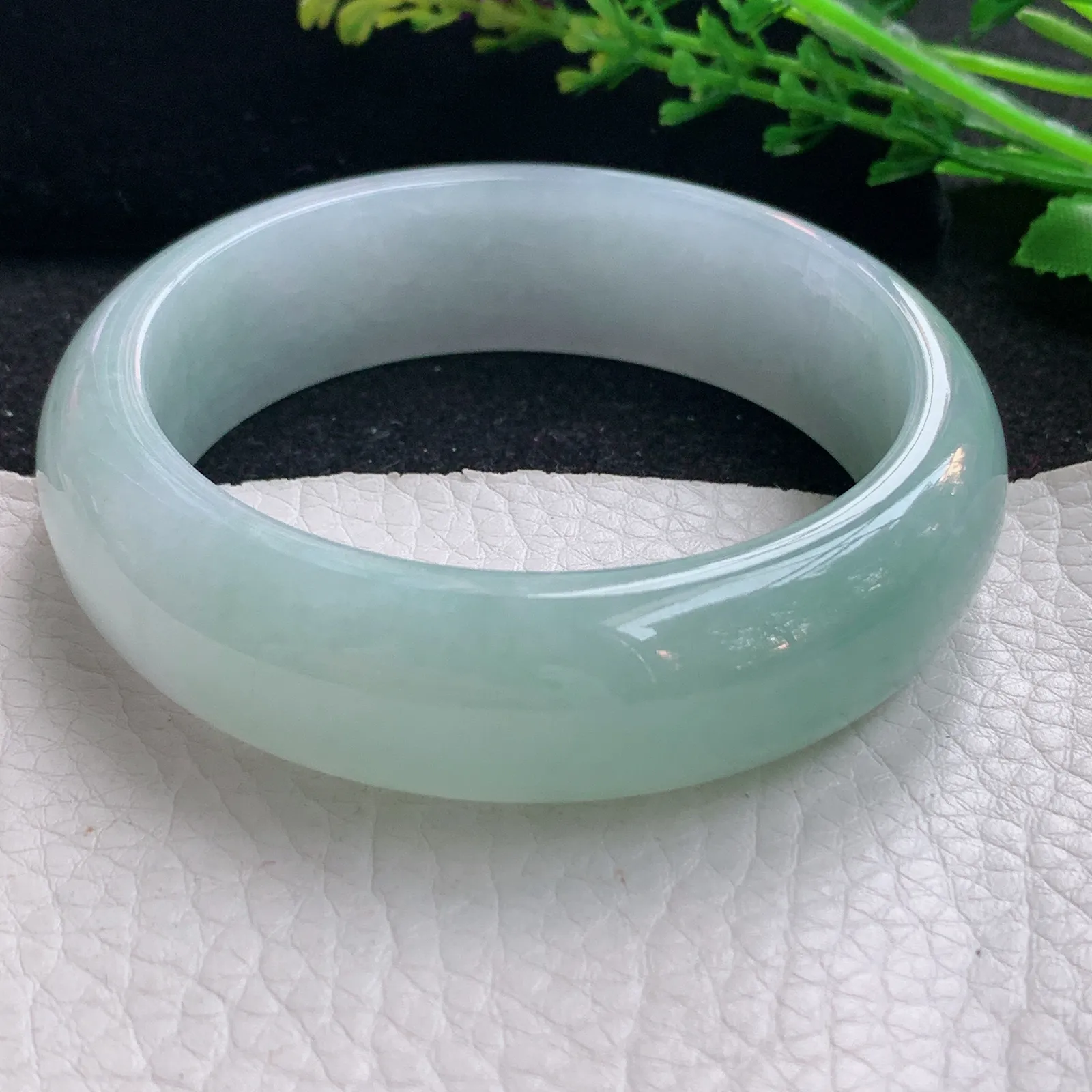 nr自然光58.5*17.5*8.5轮胎镯 缅甸翡翠a货玉手镯半山水厚装玉手环