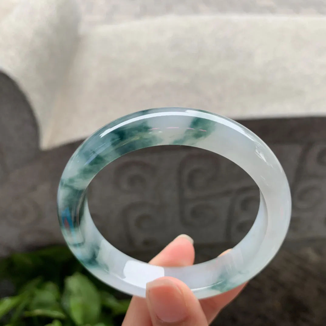 圈口55.8-12.5-8.1 【冰飘花正圈手镯】正圈55 56可戴