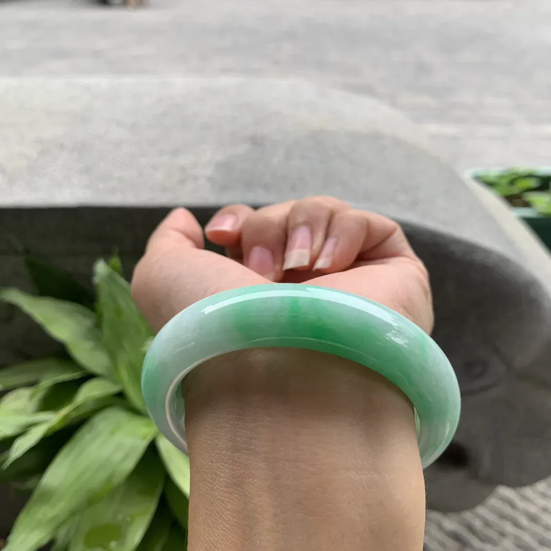 圈口 57.2-13.4-9.4【阳绿正圈手镯】正圈57 58可戴