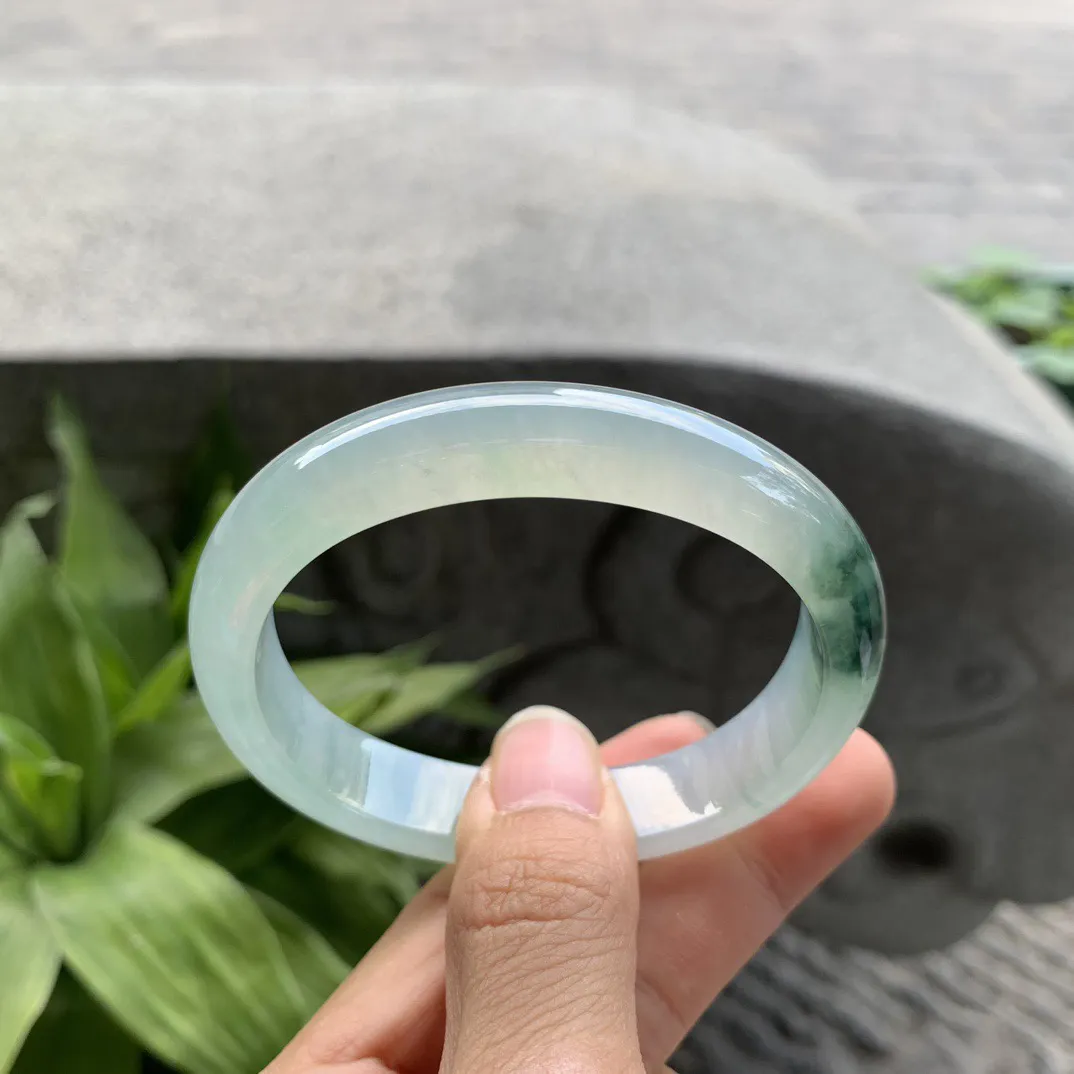 圈口56.2-49.4-12-7.4 【冰种飘花贵妃手镯】贵妃56 57可戴