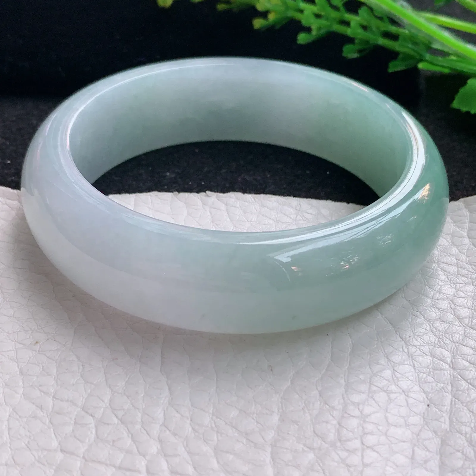 nr自然光58.5*17.5*8.5轮胎镯 缅甸翡翠a货玉手镯半山水厚装玉手环