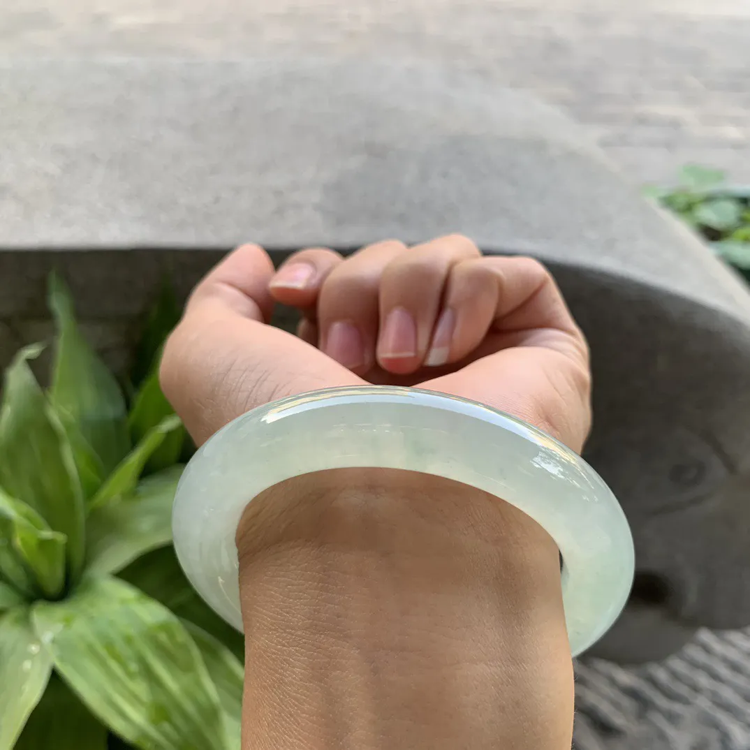 圈口56-12.1 【冰晴圆条手镯】圆条56 57可戴