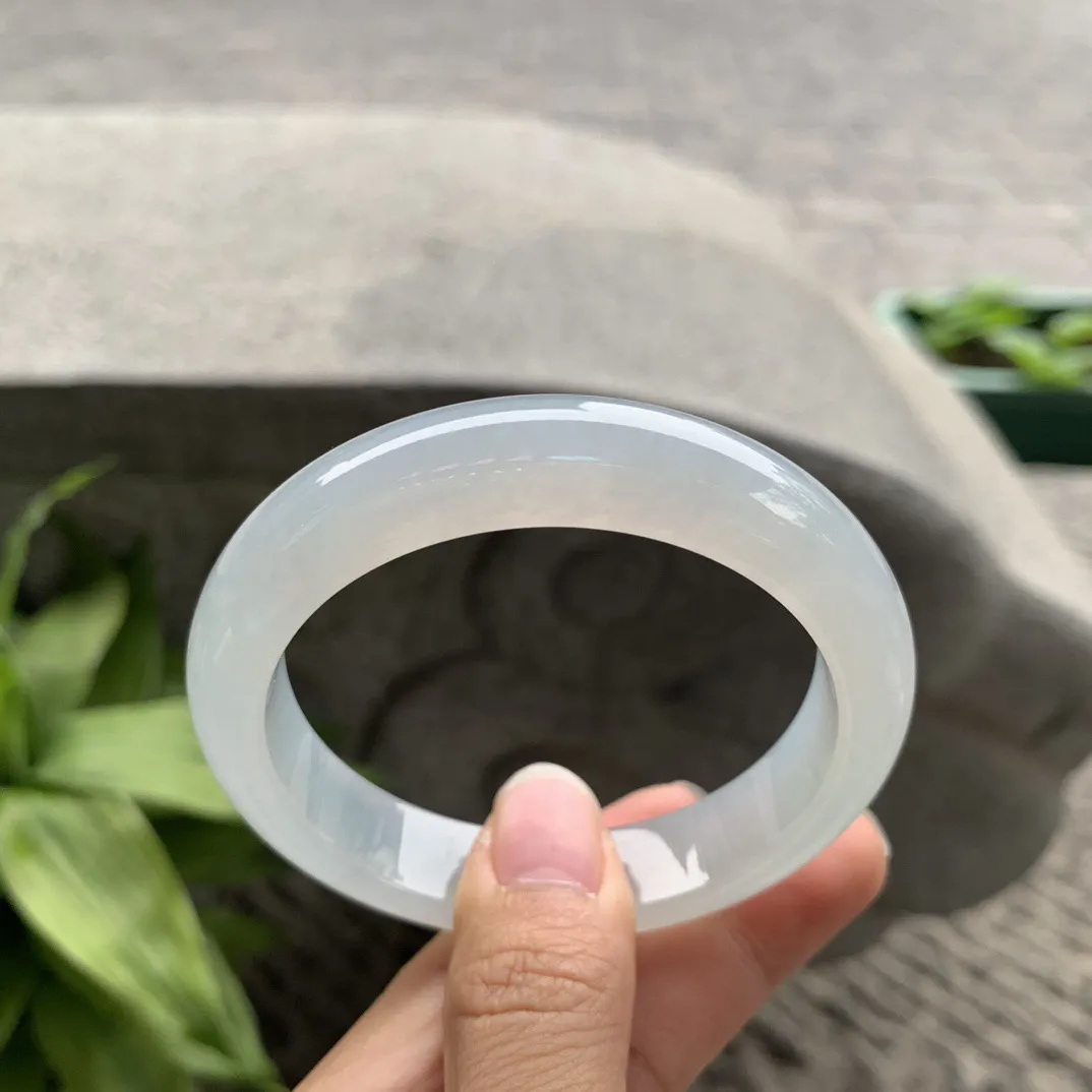 圈口55.8-12.7-8.6 【冰种正圈手镯】正圈55 56可戴