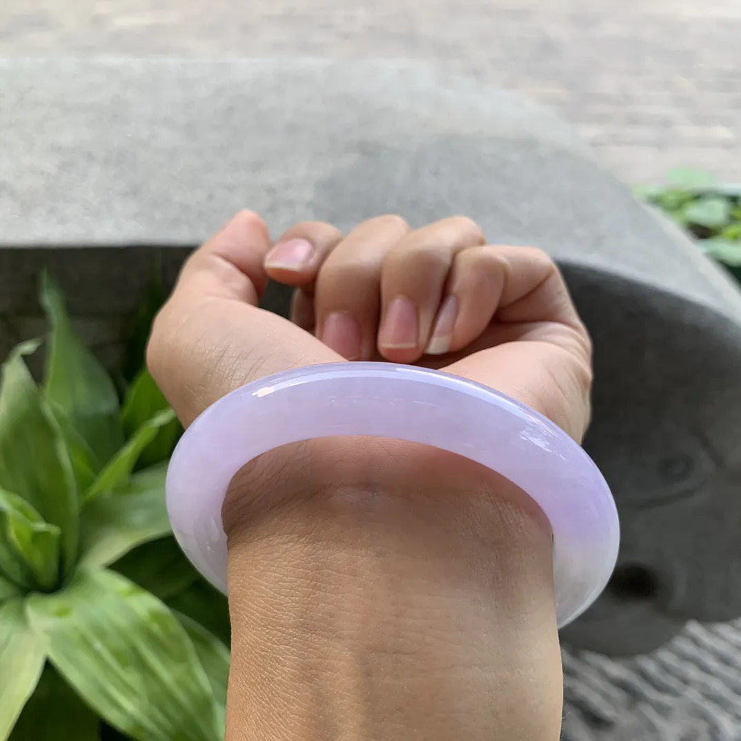 圈口56.5-11 【粉紫圆条手镯】圆条56 57可戴