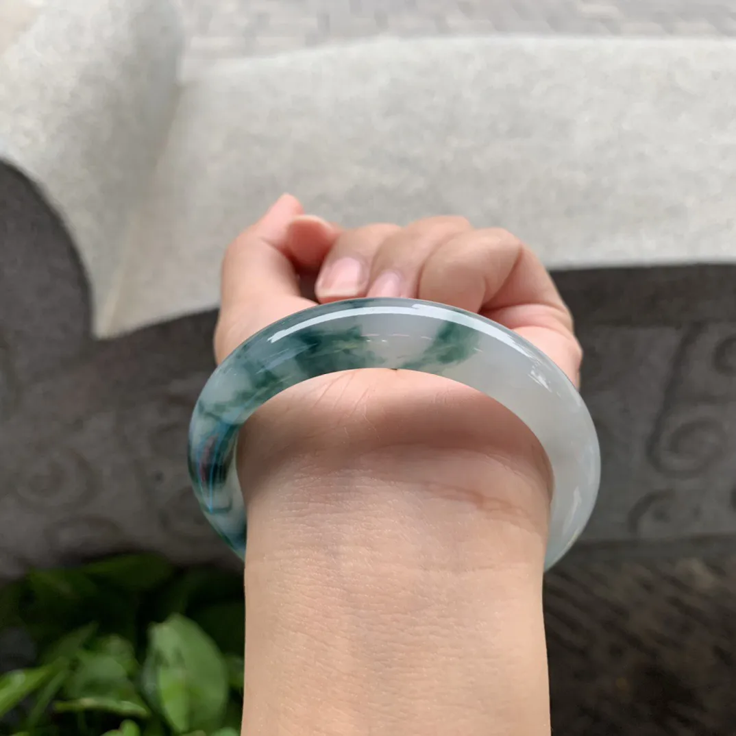 圈口55.8-12.5-8.1 【冰飘花正圈手镯】正圈55 56可戴