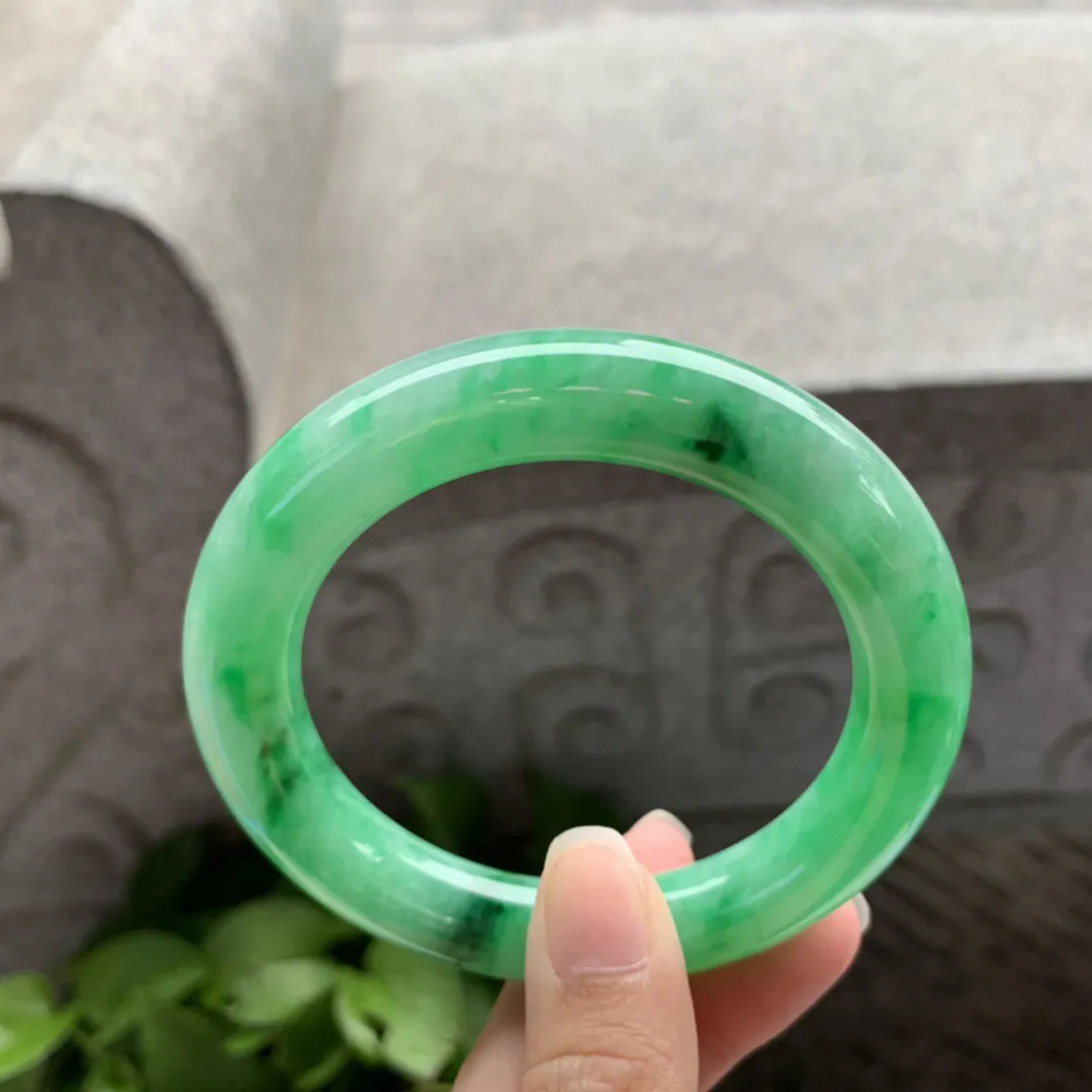 圈口 56.5-11.3【满阳绿圆条手镯】圆条56 57可戴