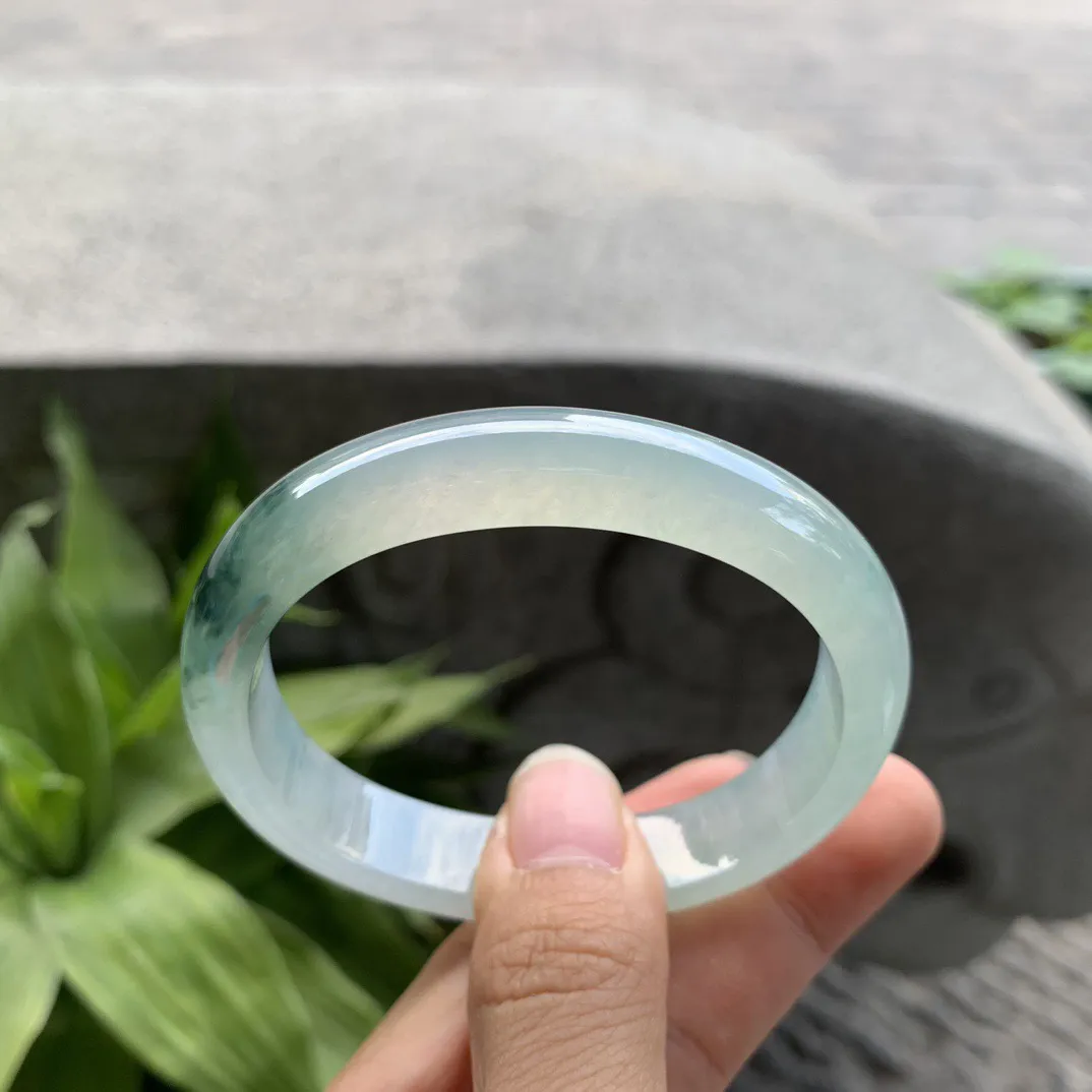 圈口56.2-49.4-12-7.4 【冰种飘花贵妃手镯】贵妃56 57可戴