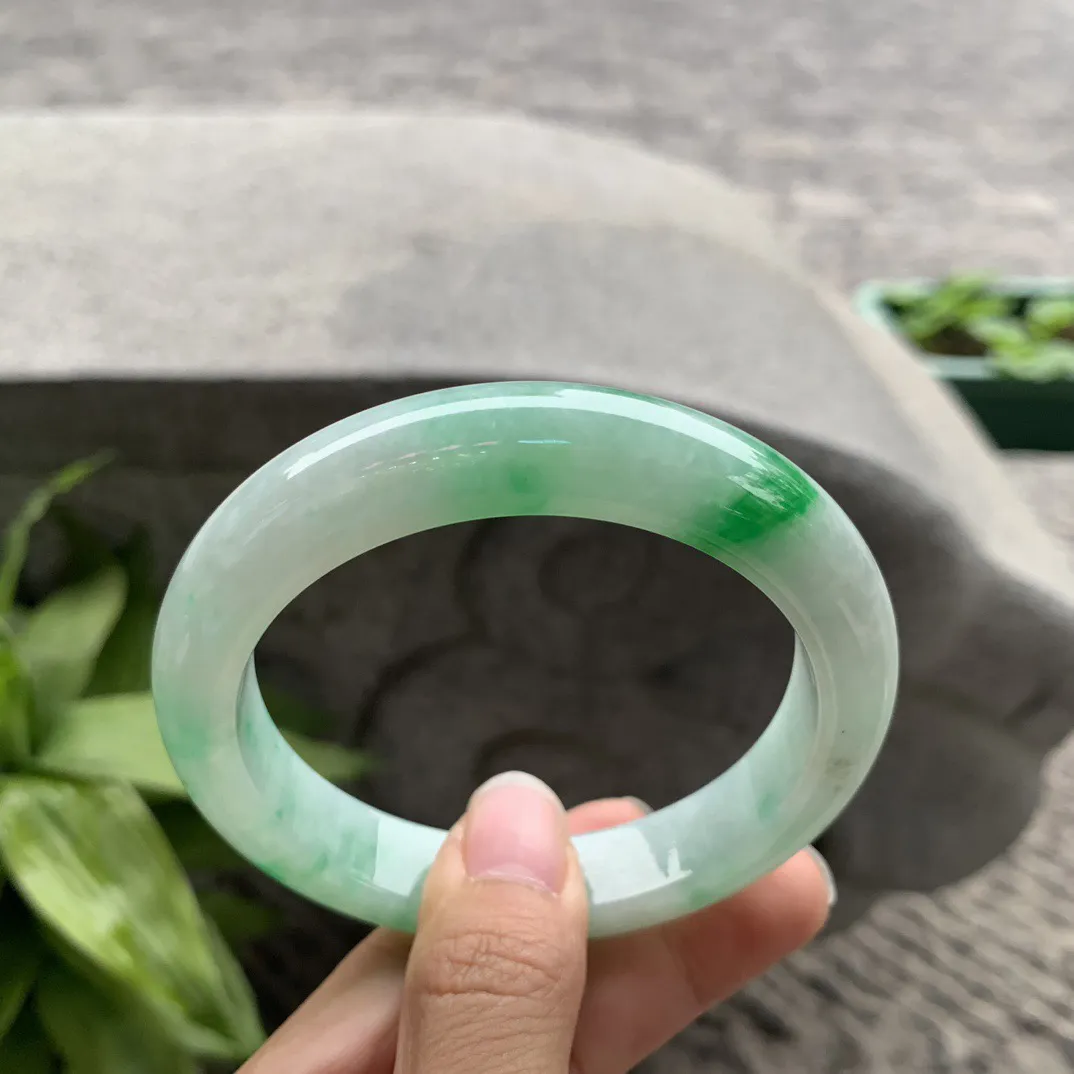 大圈口 60.5-12.6-9.7【飘阳绿正圈手镯】正圈60 61可戴