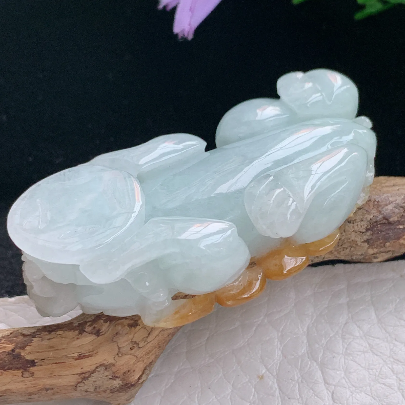 ws实拍50.8*23.6*15缅甸翡翠精雕三彩招财貔貅 玉皮休玉吊坠 玉挂件