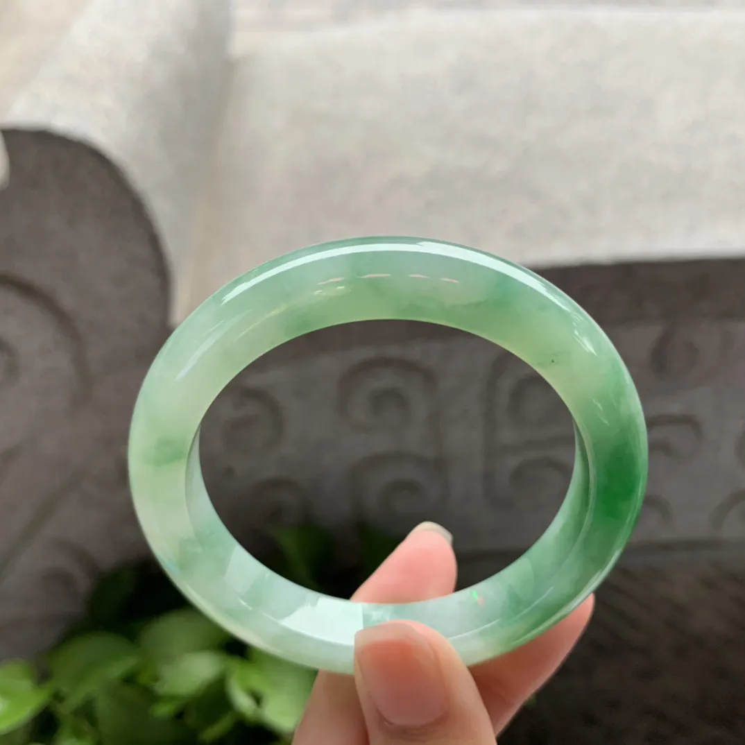 小圈口53-10.7-8.6 【芙蓉绿正圈手镯】正圈53 54可戴