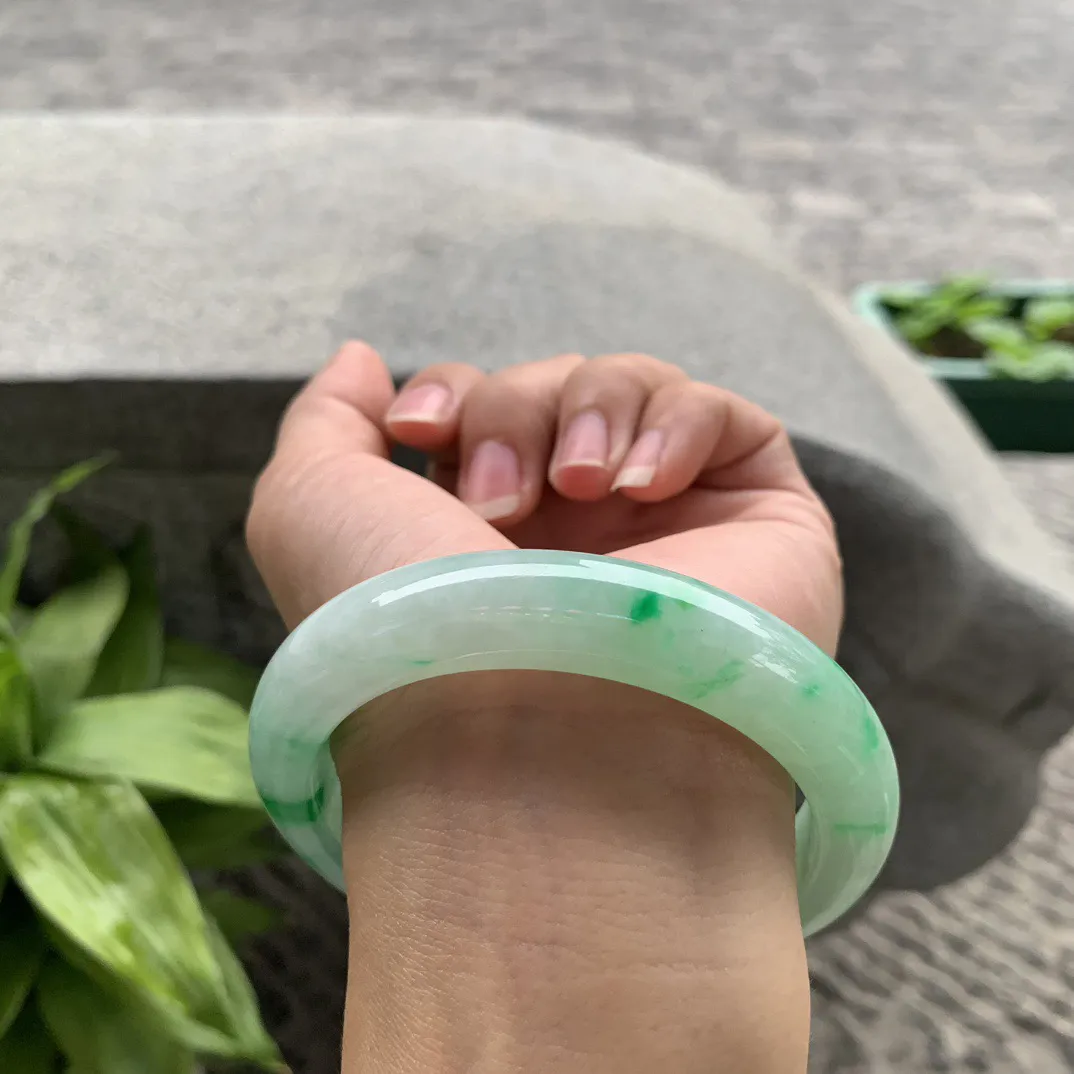 大圈口 60.5-12.6-9.7【飘阳绿正圈手镯】正圈60 61可戴