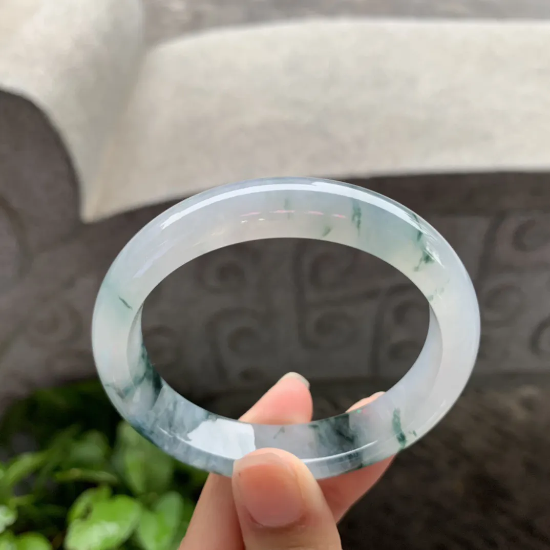 圈口54.3-48.6-12.9-7.9 【冰飘花贵妃手镯】贵妃54 55可戴