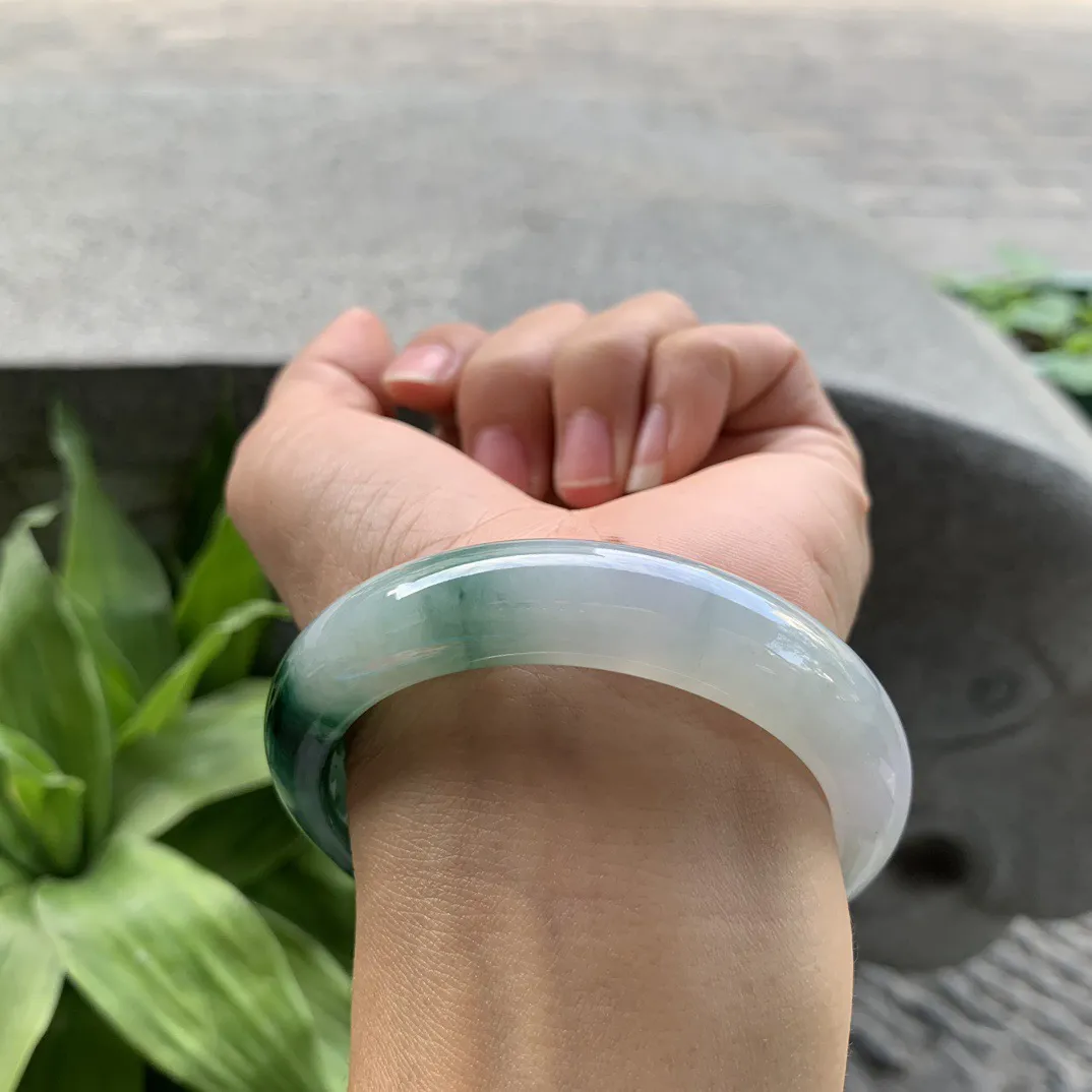 圈口 54.8-12.8-8.8【冰辣绿正圈手镯】正圈54 55可戴