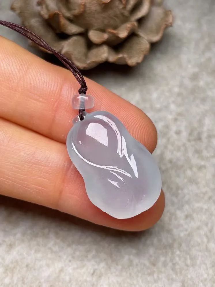 冰种【百财聚来】吊坠，种水好，玉质细腻 ，卖相好