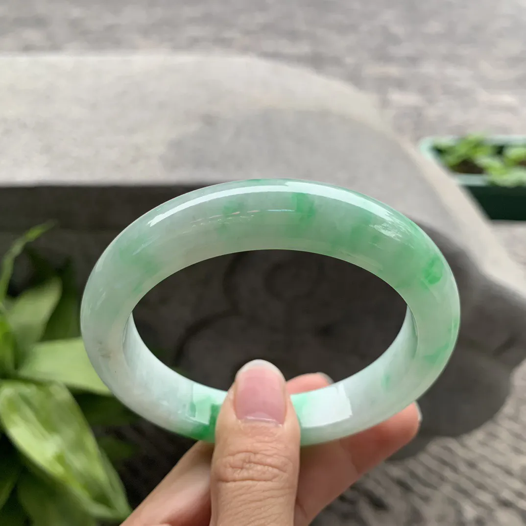 大圈口 60.5-12.6-9.7【飘阳绿正圈手镯】正圈60 61可戴