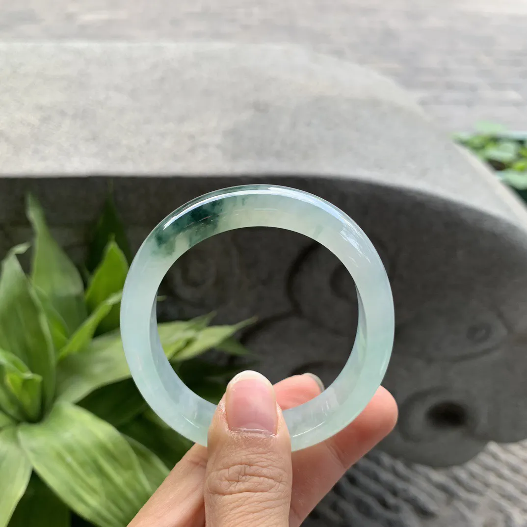 圈口56.2-49.4-12-7.4 【冰种飘花贵妃手镯】贵妃56 57可戴