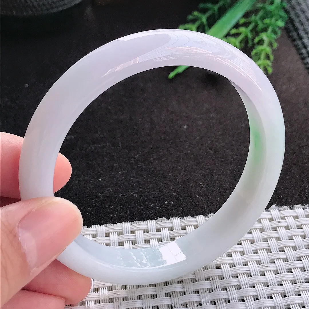 天然A货翡翠59.8/11.8/7.8老坑冰润水灵飘绿手镯宽边玉镯