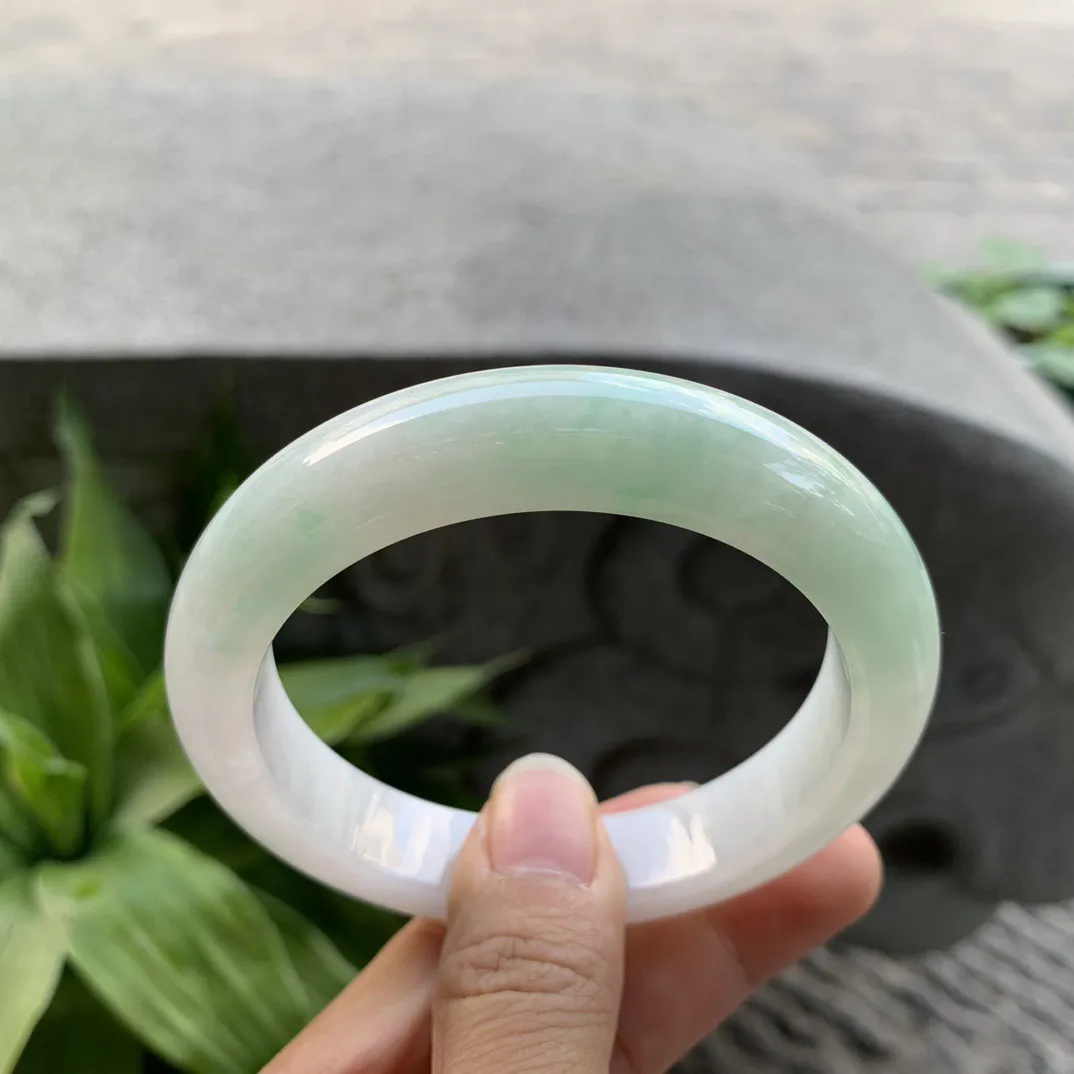 大圈口 58.6-12.6-9.5【飘绿正圈手镯】正圈58 59可戴