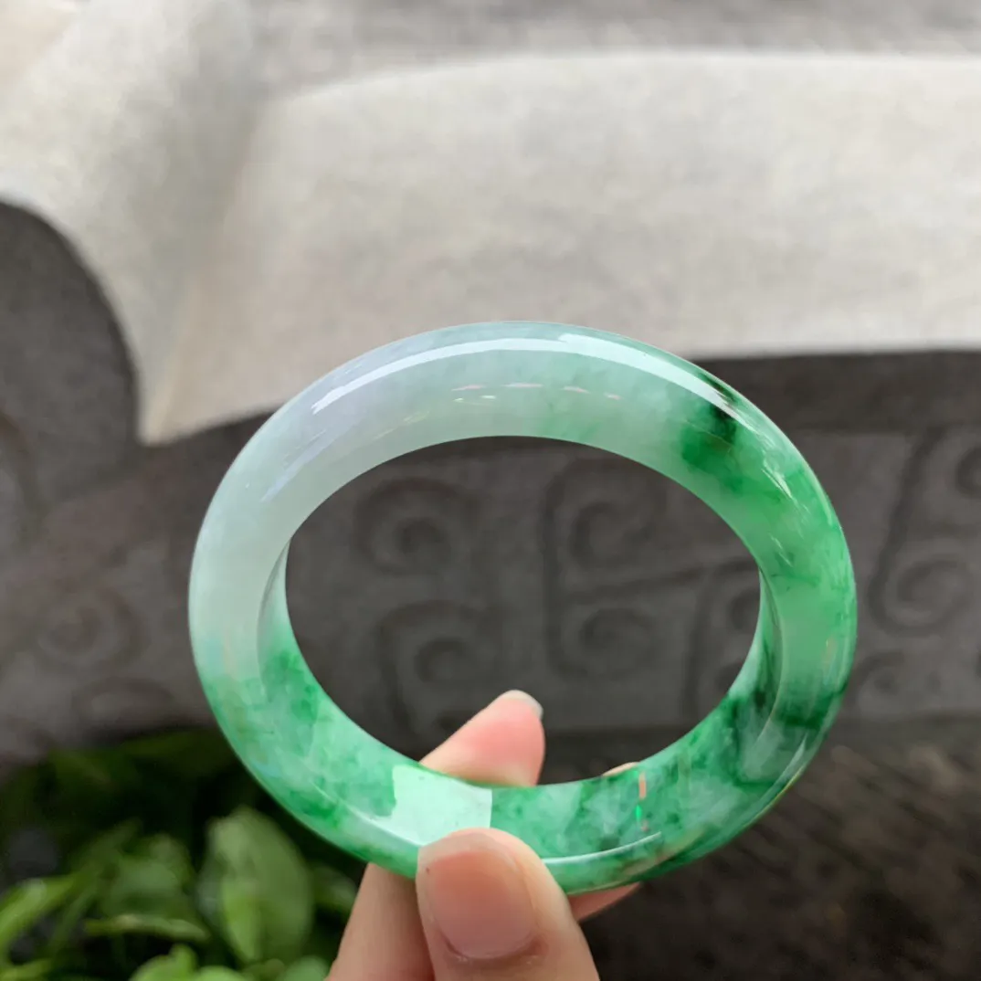 圈口55.2-14.4-9 【辣阳绿正圈手镯】正圈55 56可戴