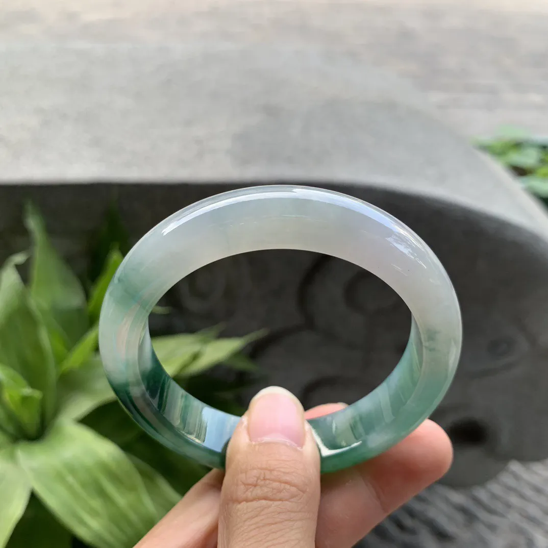 圈口 54.8-12.8-8.8【冰辣绿正圈手镯】正圈54 55可戴